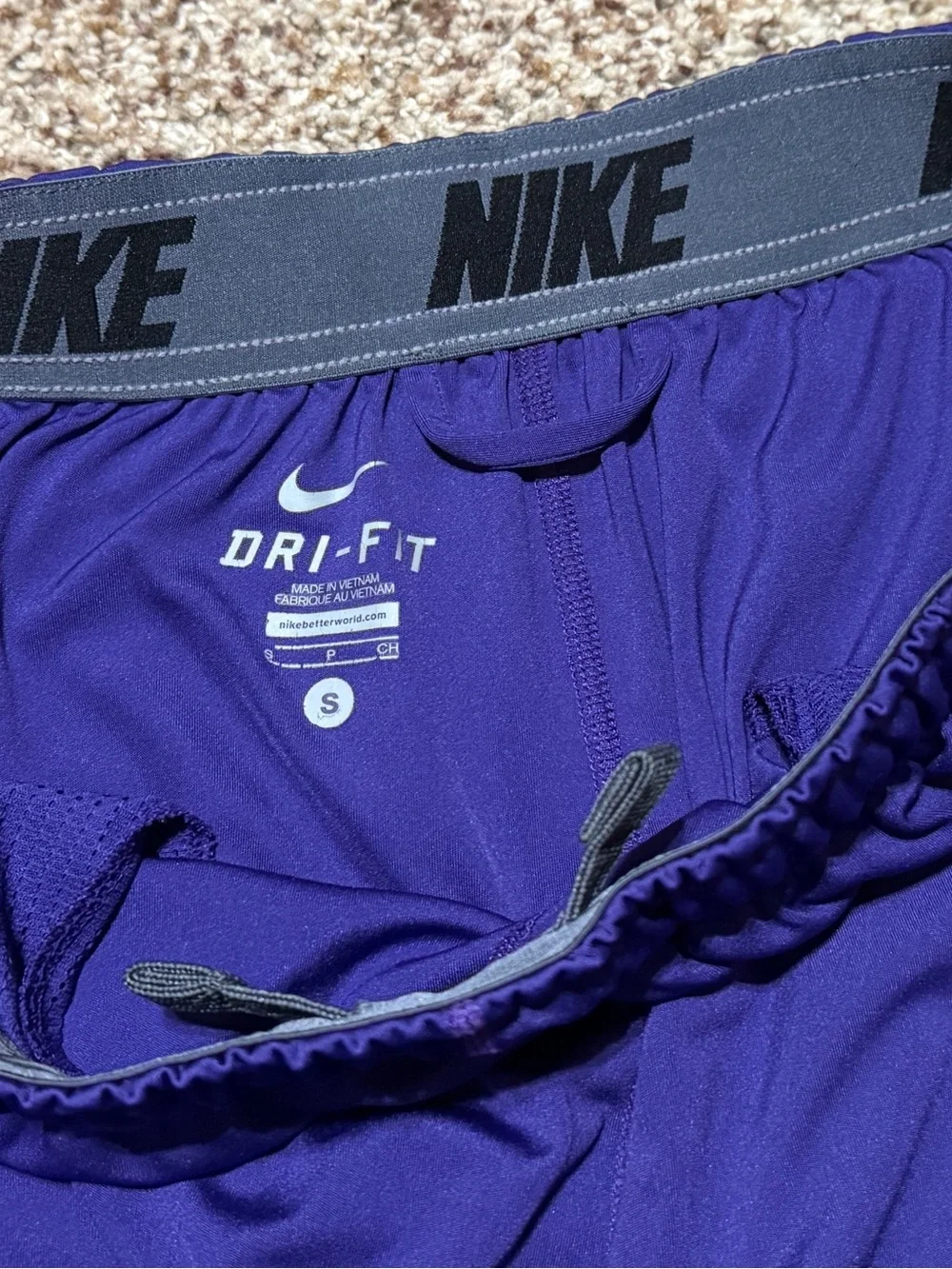 Nike Purple Navy Basketball Athletic Shorts Bundle of 2 - Mens Small